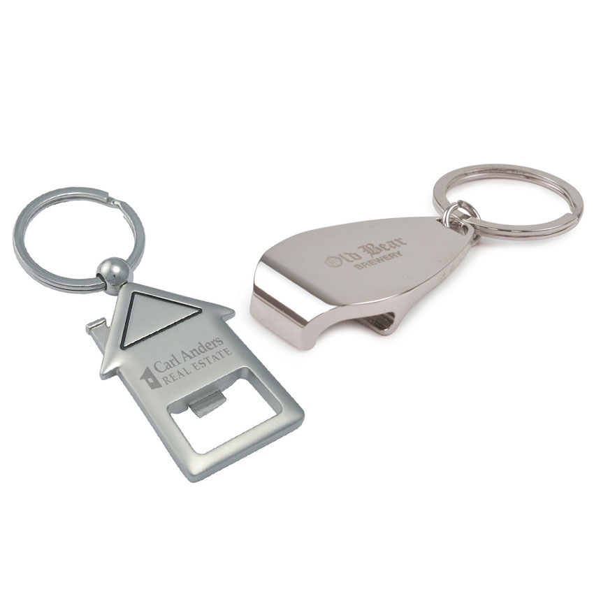 manufacturer custom laser engraved logo metal keyring bottle opener