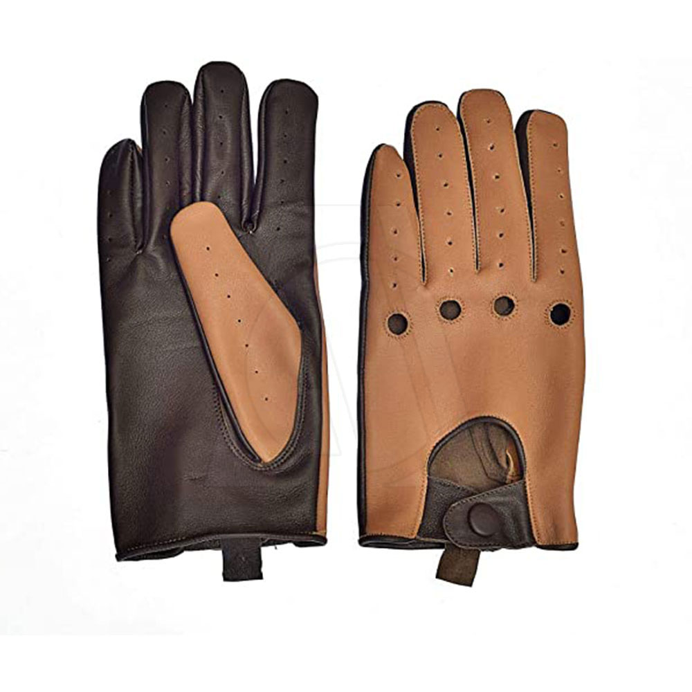 Custom Made Printed Logo Genuine Leather Driving Gloves