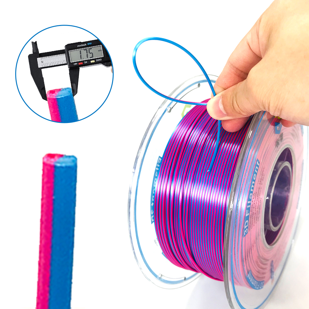 YOUSU Dual PLA, розово-голубой, 1,75 мм, 1 кг, шелковые пла нити подходят для большинства 3d ручек, нить для 3D-принтера