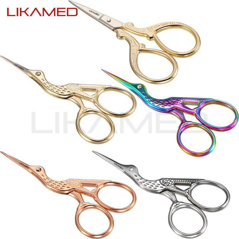 Retro Tailor Scissor Crane Shape Sewing Small Embroidery Craft CrossStitch Scissors