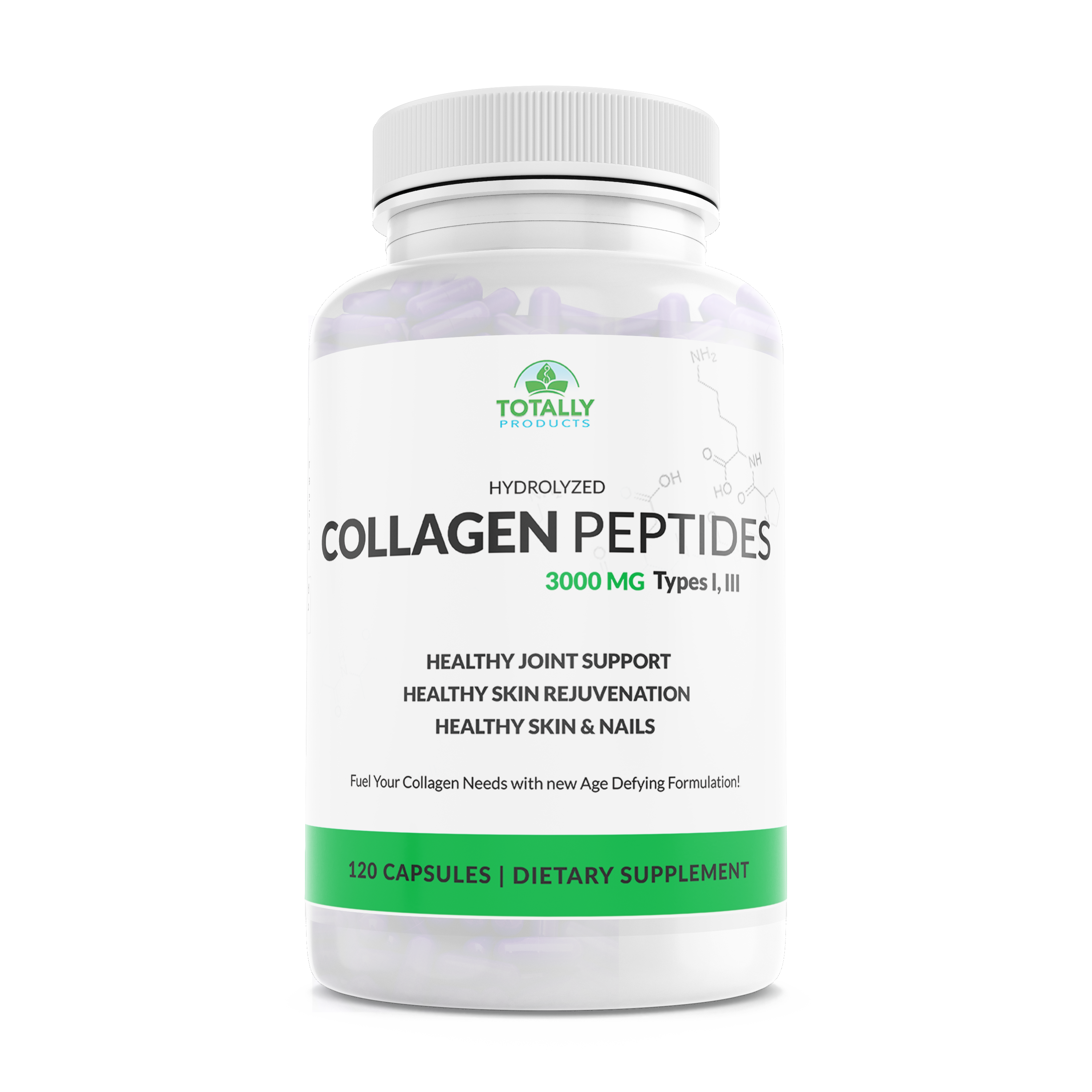 Hydrolyzed Grass-Fed Collagen Peptides 750mg - Protein Powder - Maximum Absorption Enhancer 120 Capsules