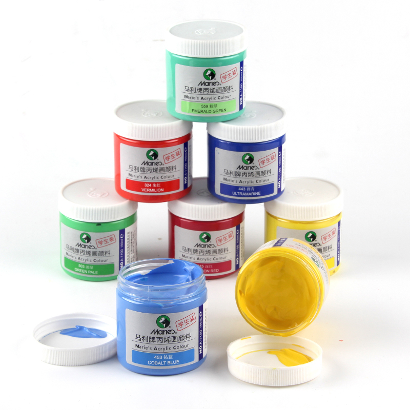 Maries A1100 100/300/500ml 32 colours wholesale artist professional acrylic colour paint for common creative and commercial