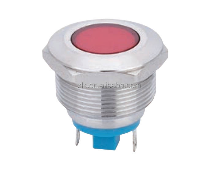 IN33 high flush head 19mm metal waterproof vandal resistant pilot light signal lamp indicator IP67