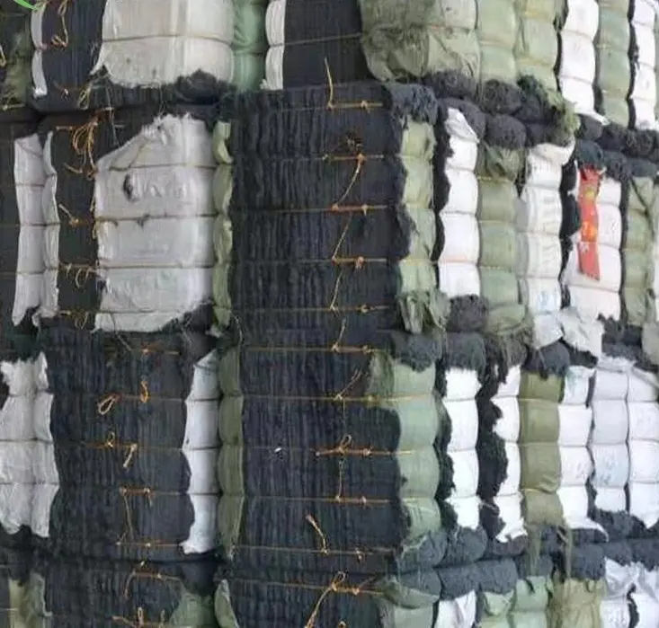 Denim fiber cotton bales shoddy waste from new fabric off cutting for recycled shoddy fiber mattress felt / filling  _ Ms. Min