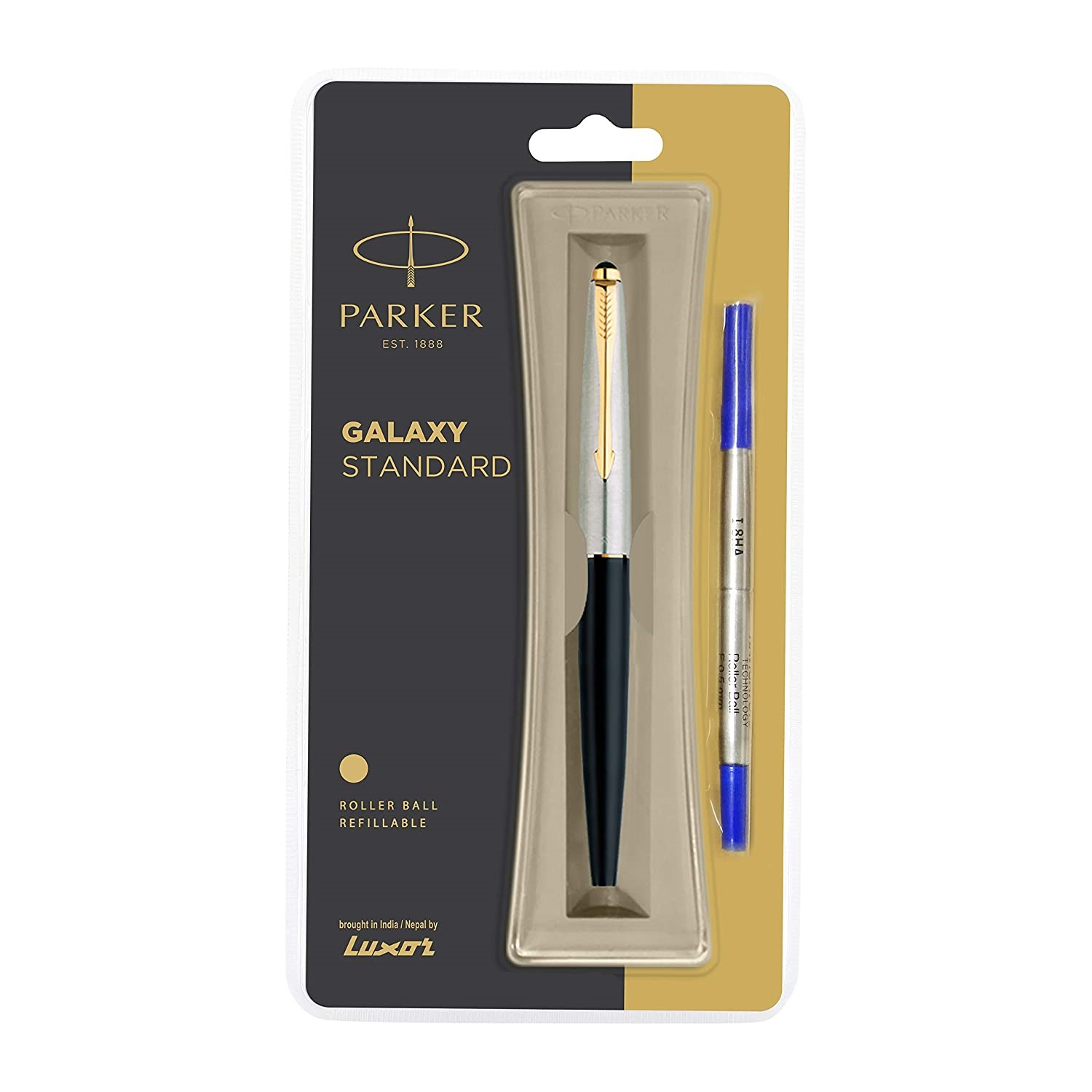 Шариковая ручка Parker galaxy стандартная нержавеющая сталь Золотая отделка черный корпус премиум класса роскошные рекламные пользовательские ручки parker