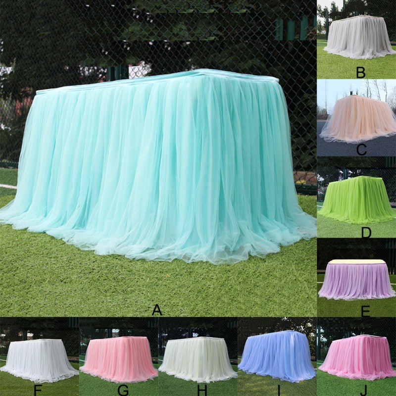 Tutu Tulle Table Skirt эластичная сетка тюль столовая скатерть для свадебной вечеринки украшение стола домашний текстиль аксессуары H1