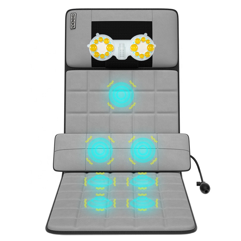 Electric Full Body Kneading Vibrating and Heating Shiatsu Massage Mattress Neck Back and Buttock Massage Cushion