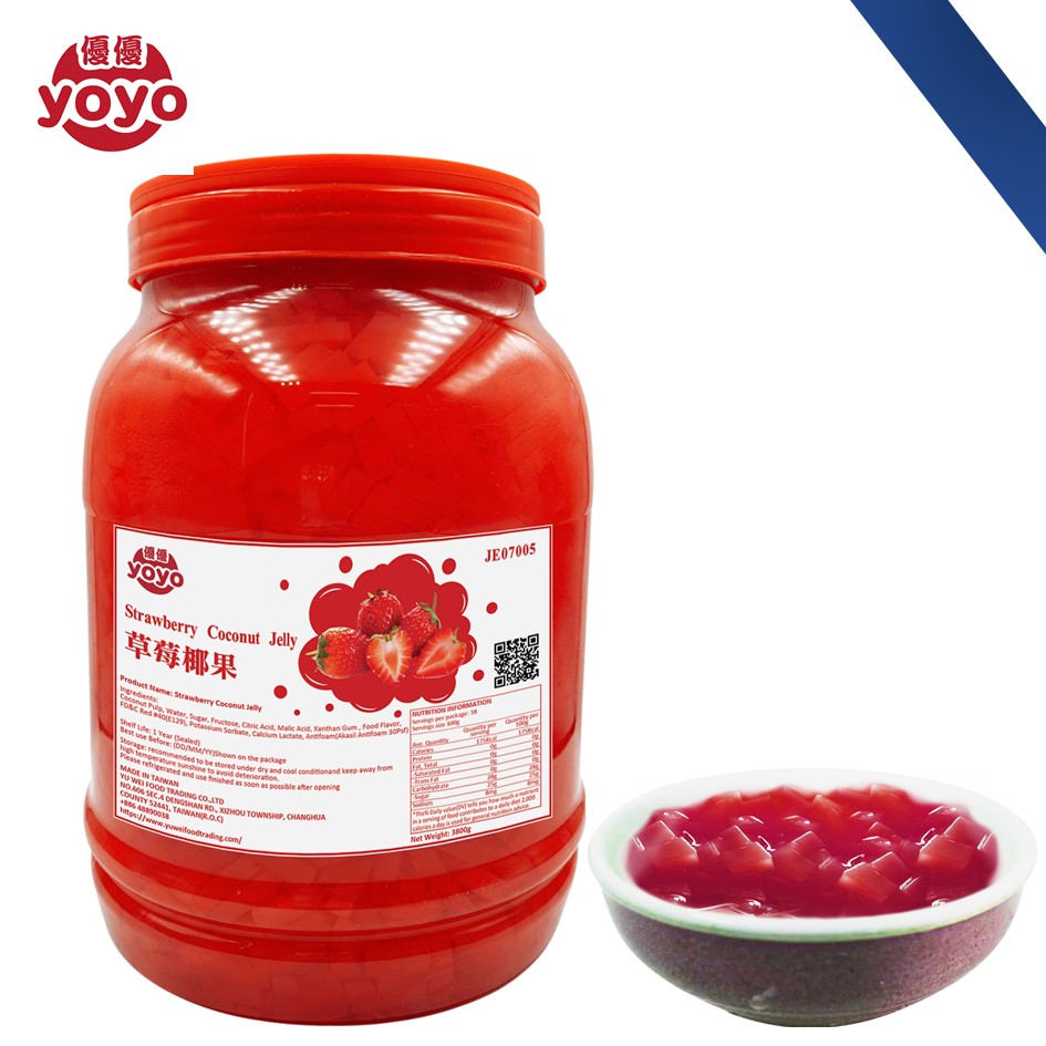 Strawberry Flavor Coconut Jelly for Taiwan Bubble Tea