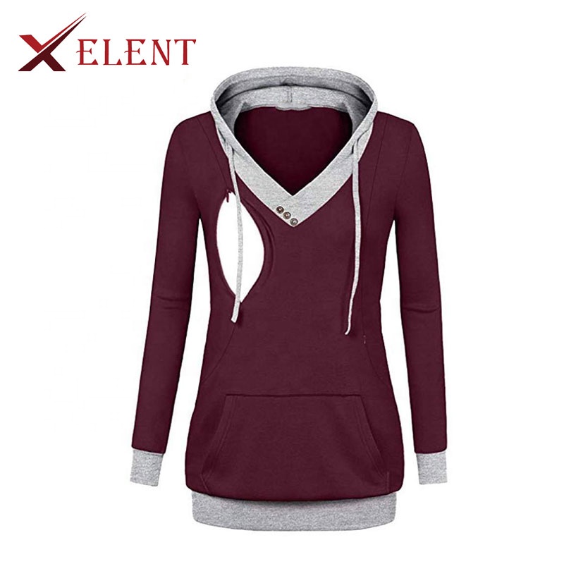 Custom Nursing Hoodies Women Maternity Sweater Breastfeeding Hoodies