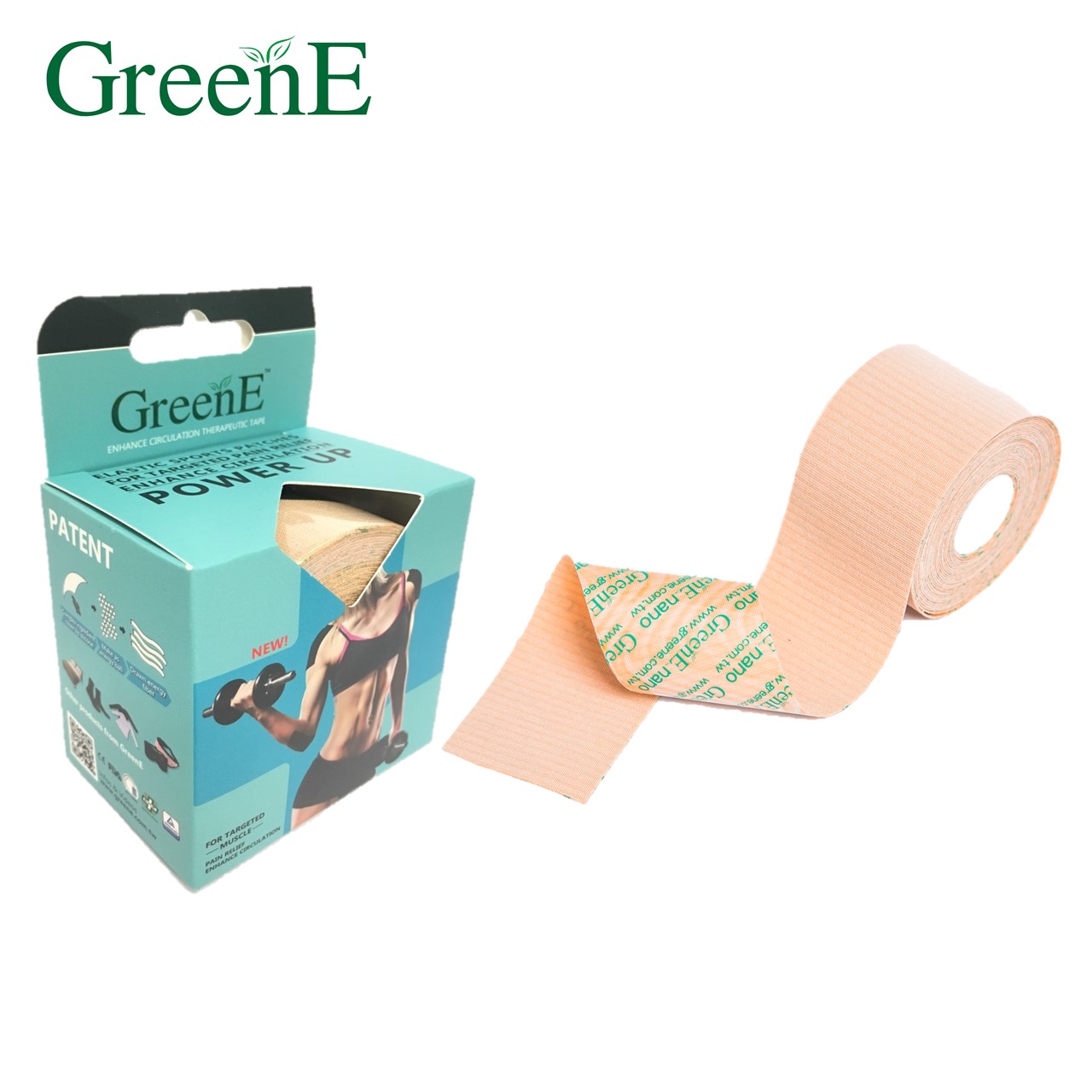 Мягкая акупунктурная обезболивающая лента GreenE 500 см-rol (кожа) для спортсменов