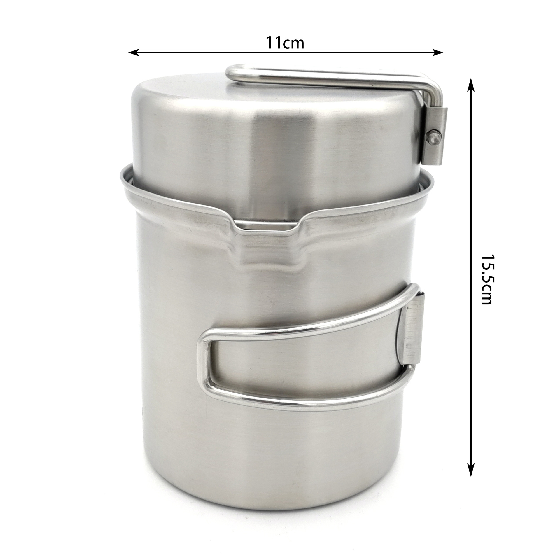 Outdoor supplies 304 stainless steel camping pot set camping cookware stainless steel pot