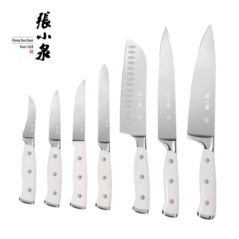 7 PCS Knife Sets Stainless Steel with Mirror ABS Rivet Handle