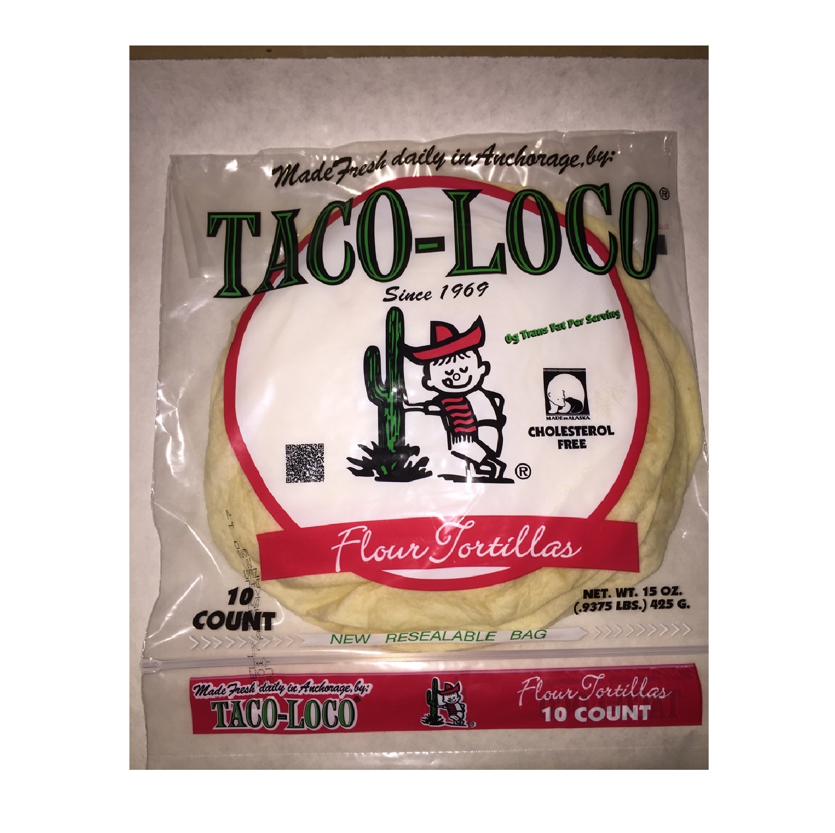 2021 Taco Loco Medium 8" Flour Tortillas Model Number 7820311122