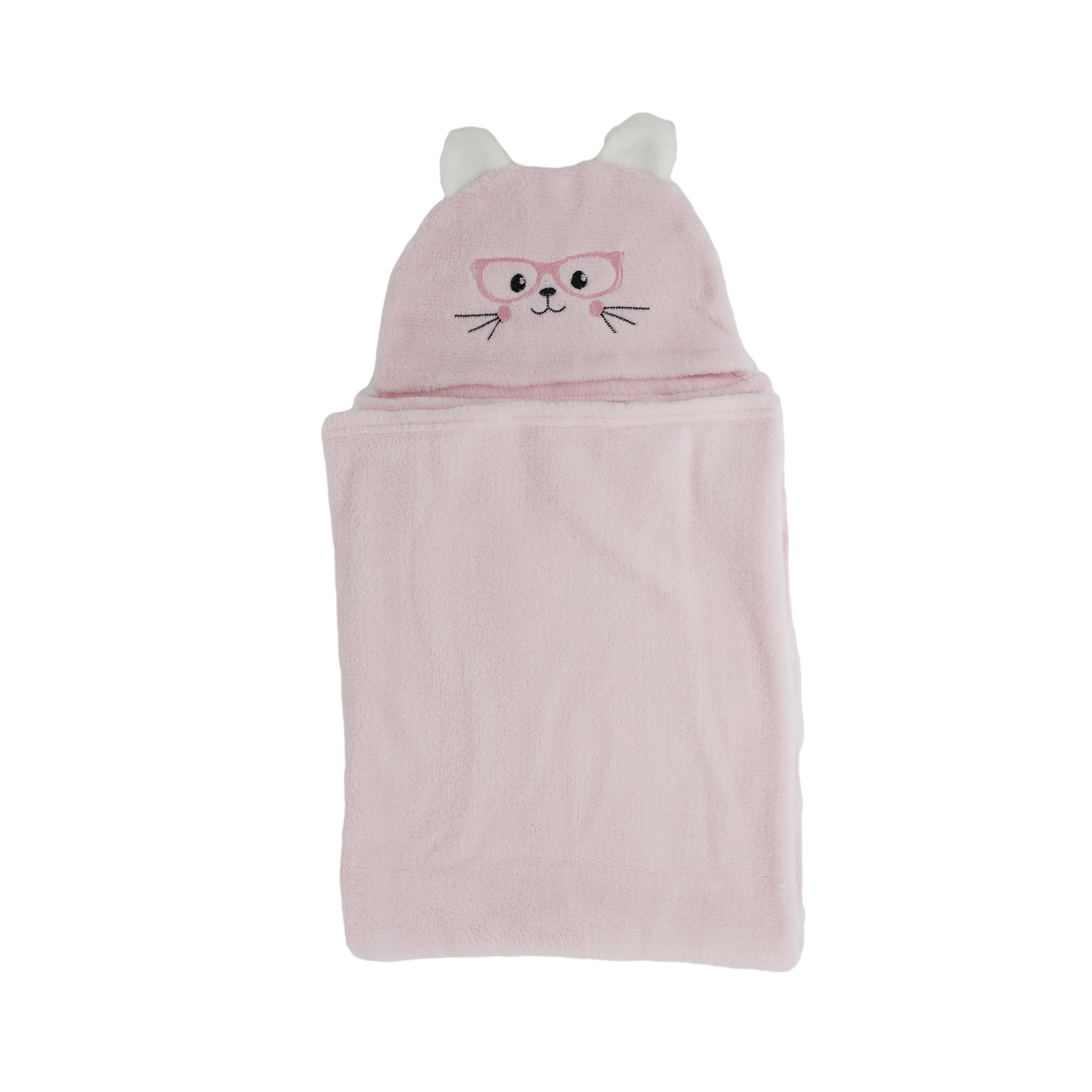 Unisex baby kufala 100% polyester all pink warm windapproved baby hooded blanket