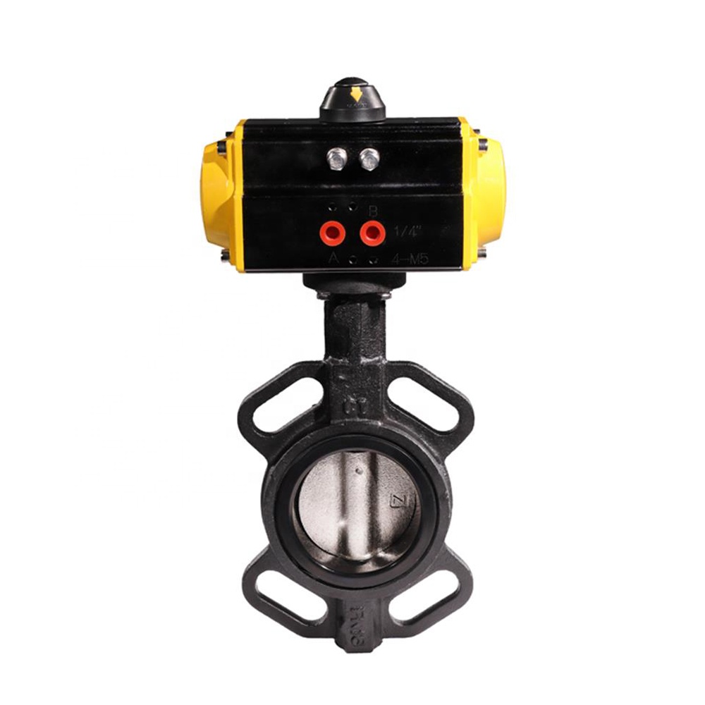 COVNA DN125 5 inch Spring Return Cast Iron Wafer Type Pneumatic Actuator Butterfly Valve