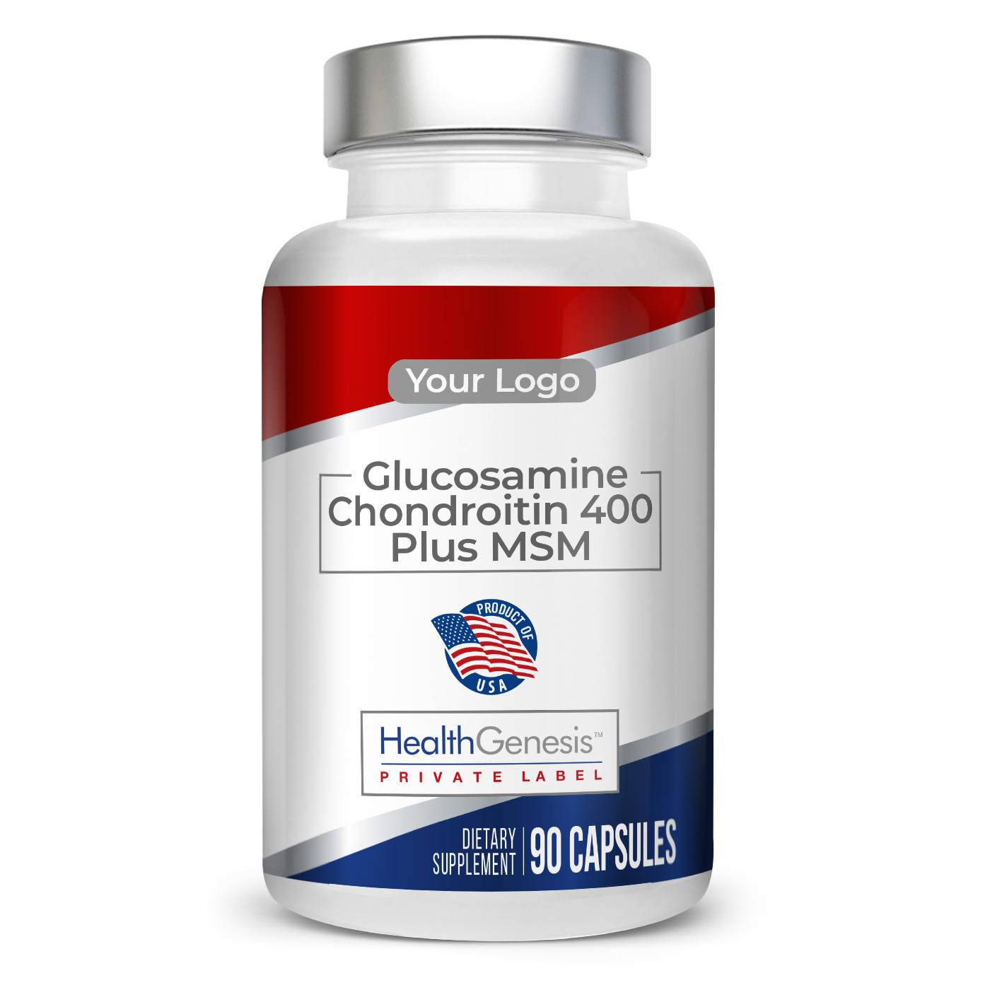Фирменная марка Glucosamine Chondroitin 400 Plus MSM 90 капсул, формула с максимальной силой, поддержка суставов