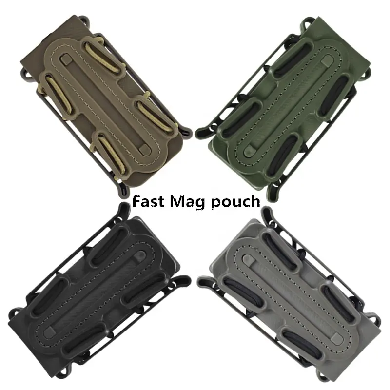 YAKEDA Elastic Rubber 9mm Magazine holder Clip Tactical Fast Mag Pouch