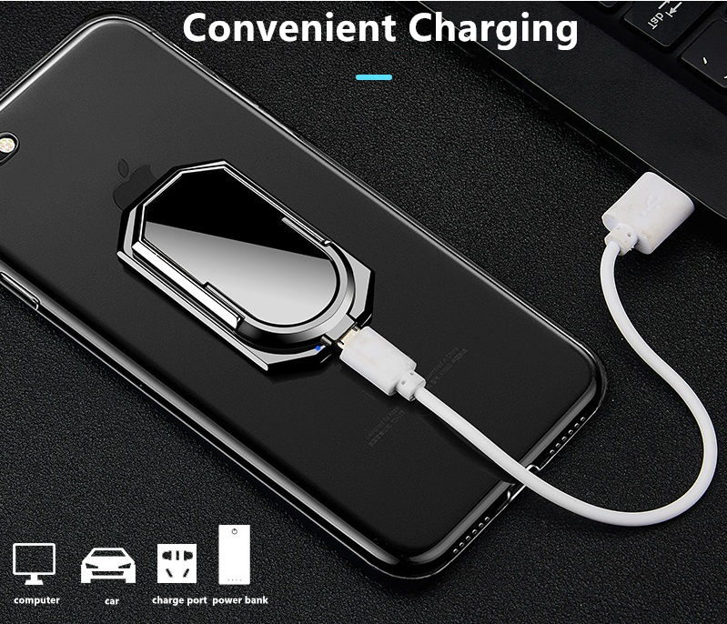 Модернизированный держатель для мобильного телефона с кольцом USB зарядка Зажигалка креативная электронная USB Зажигалка