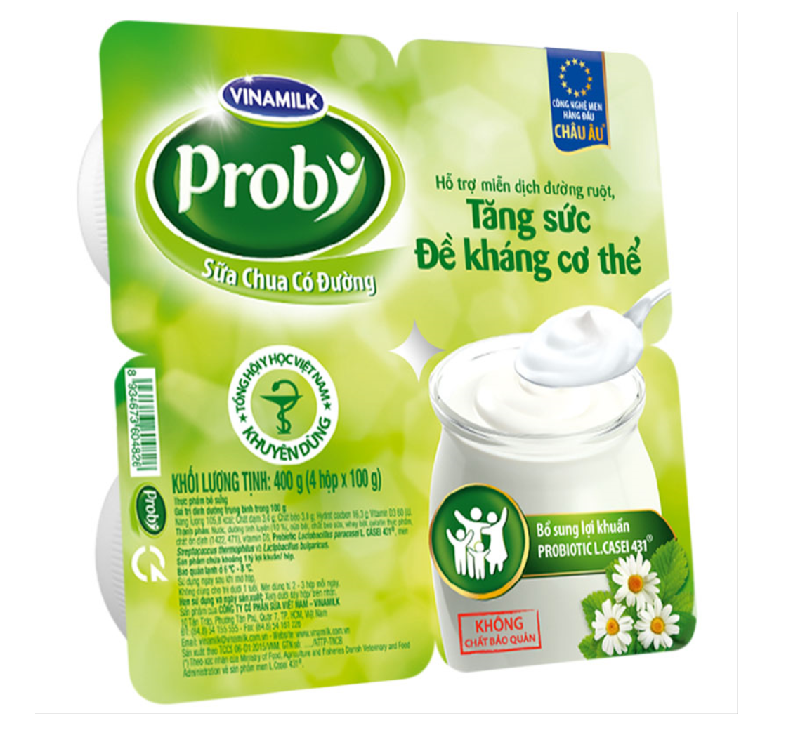 Eating Yogurt - Vianmilk - High Quality - Probi Yogurt - Packing 100g per box x 48 boxes per Carton