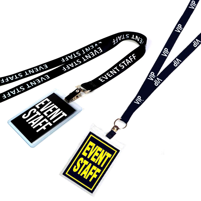 wholesale custom logo ID badge holder promotional event staff lanyard