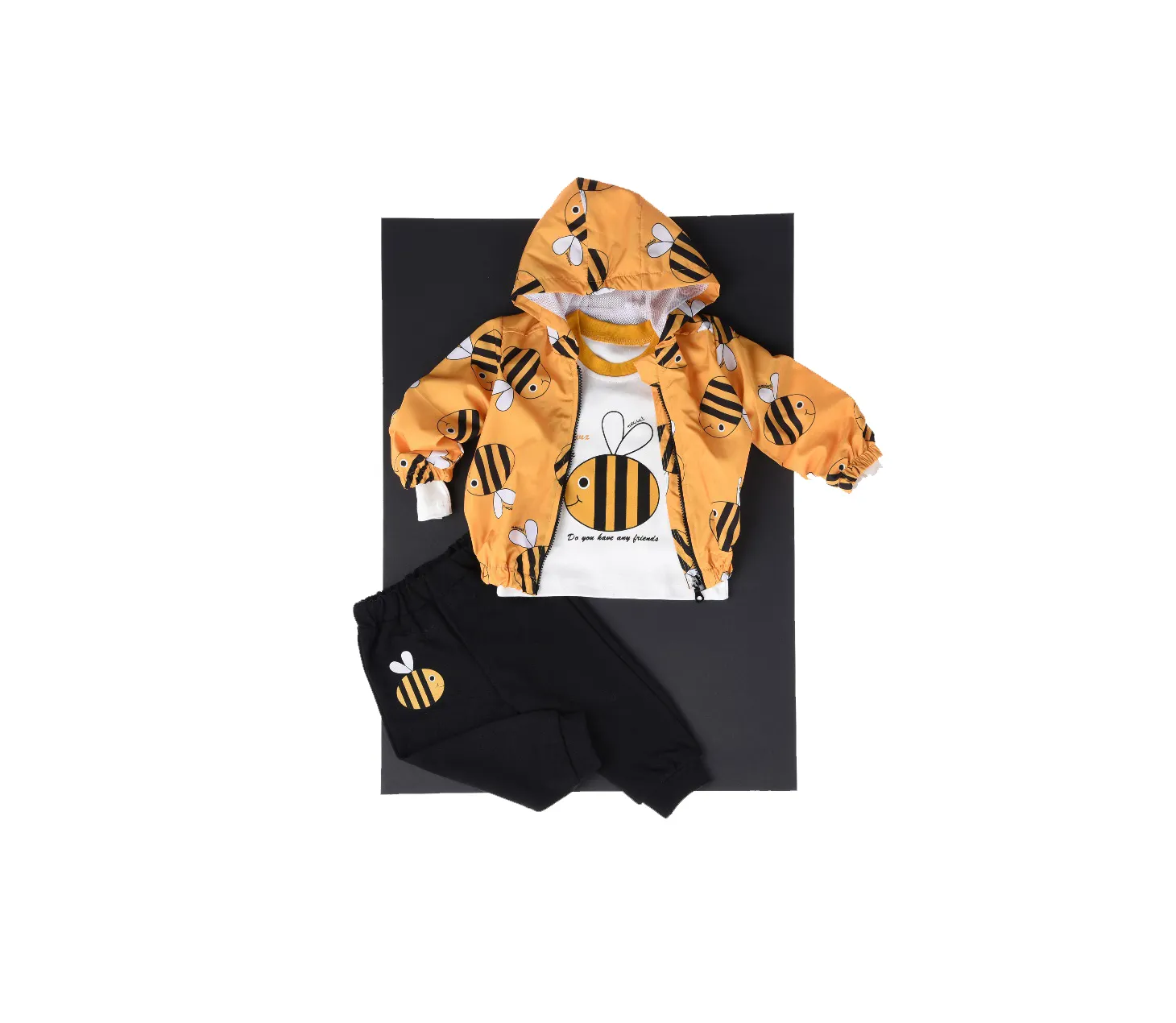 Hot Sale ! Bee Raincoat 3 Pcs Baby Boys' Clothes Set Spring Soft Cotton Baby Clothes By Necix's Brand