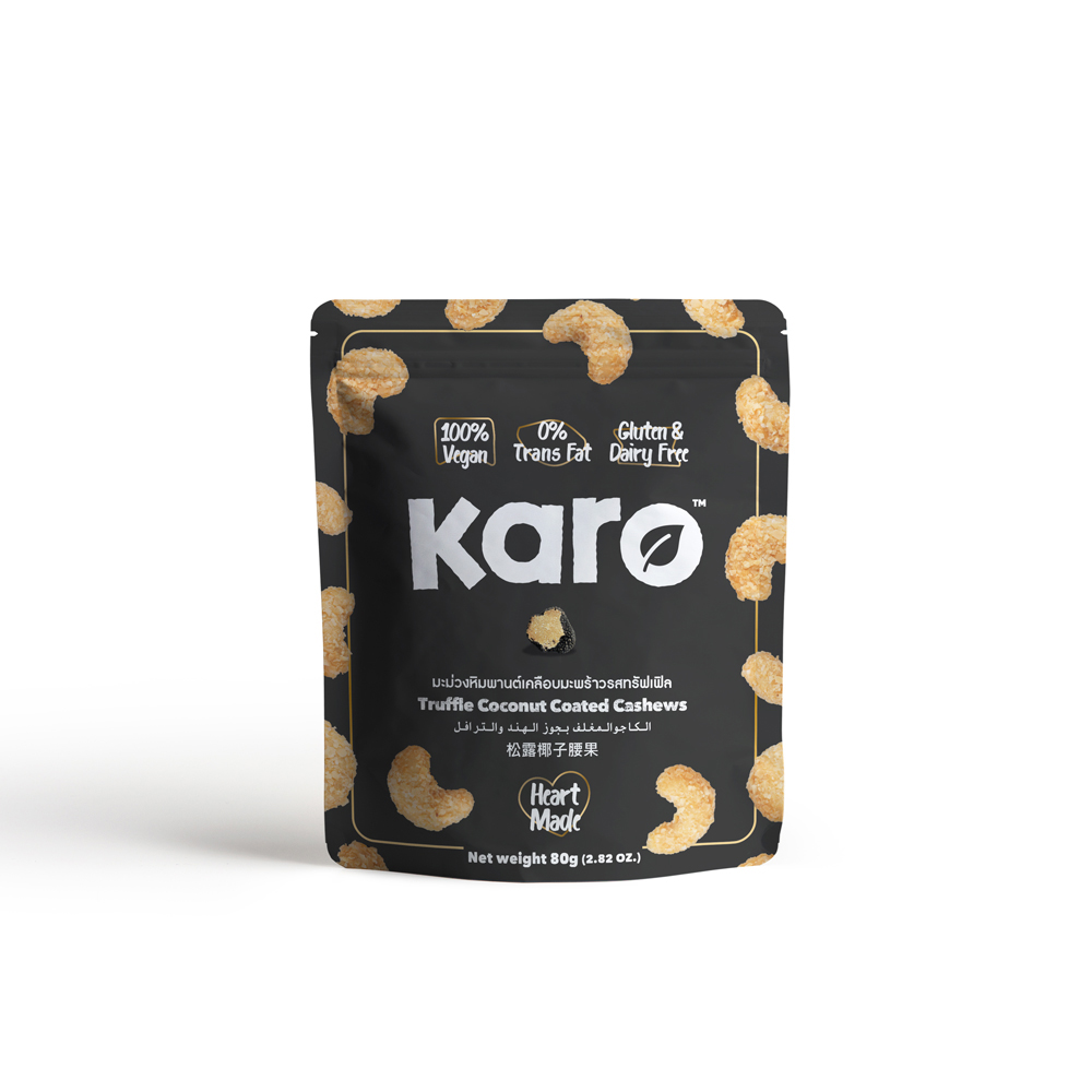 Karo Truffle Coconut Coated Cashews 80g - Healthy Cashew Nuts Snacks from Thailand