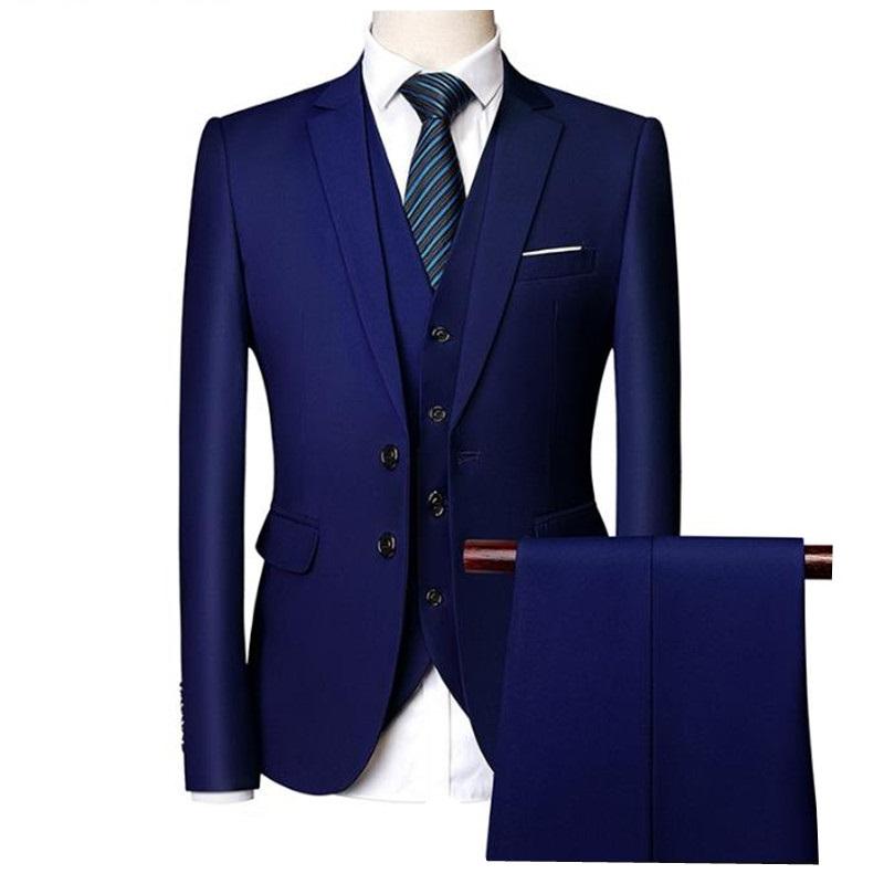 Men Suit 2021 Spring and Autumn High Quality Custom Business Suit Three-piece Slim Large Size Multi-color Suit Two-button Suit