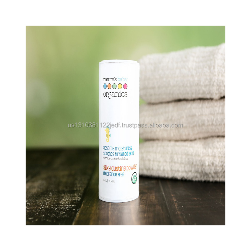 Baby Powder Organic - Organic Silky Dusting Baby Powder Fragrance Free USDA Certified All Natural Free of Talc 4 oz.