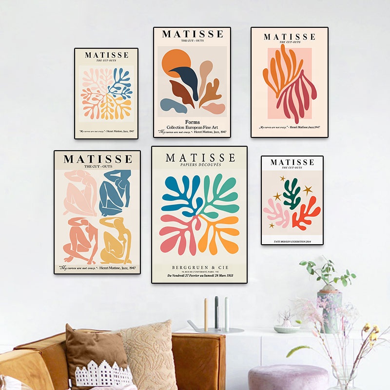 Matisse style Western European classic wall art canvas painting abstract poster Modern Minimalist Living Room Decor