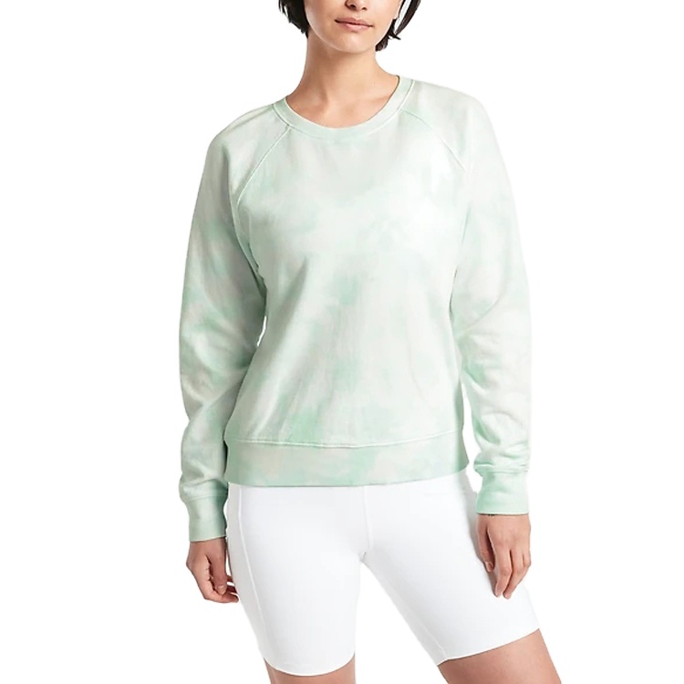 Metro Women Workout Best Quality Blank Gym Wear Raglan Sleeve Tie Dye Sweatshirt
