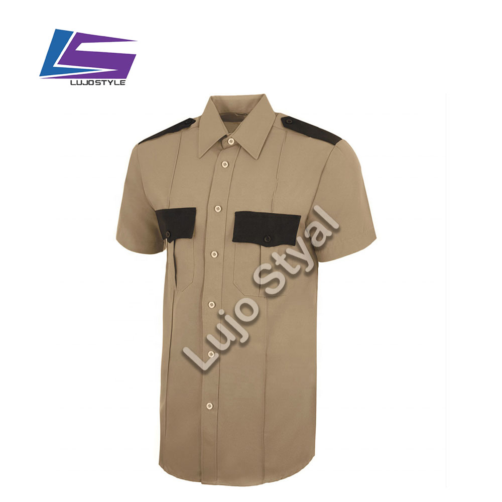 Wholesale First Class 100% Polyester Cotton Long Sleeve Security Guard Uniform Men Shirt