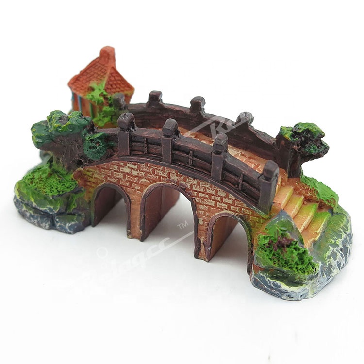 Ornament Aquatic Caves Hide Hut Resin Bridge Aquarium Decorations for Fish Tank