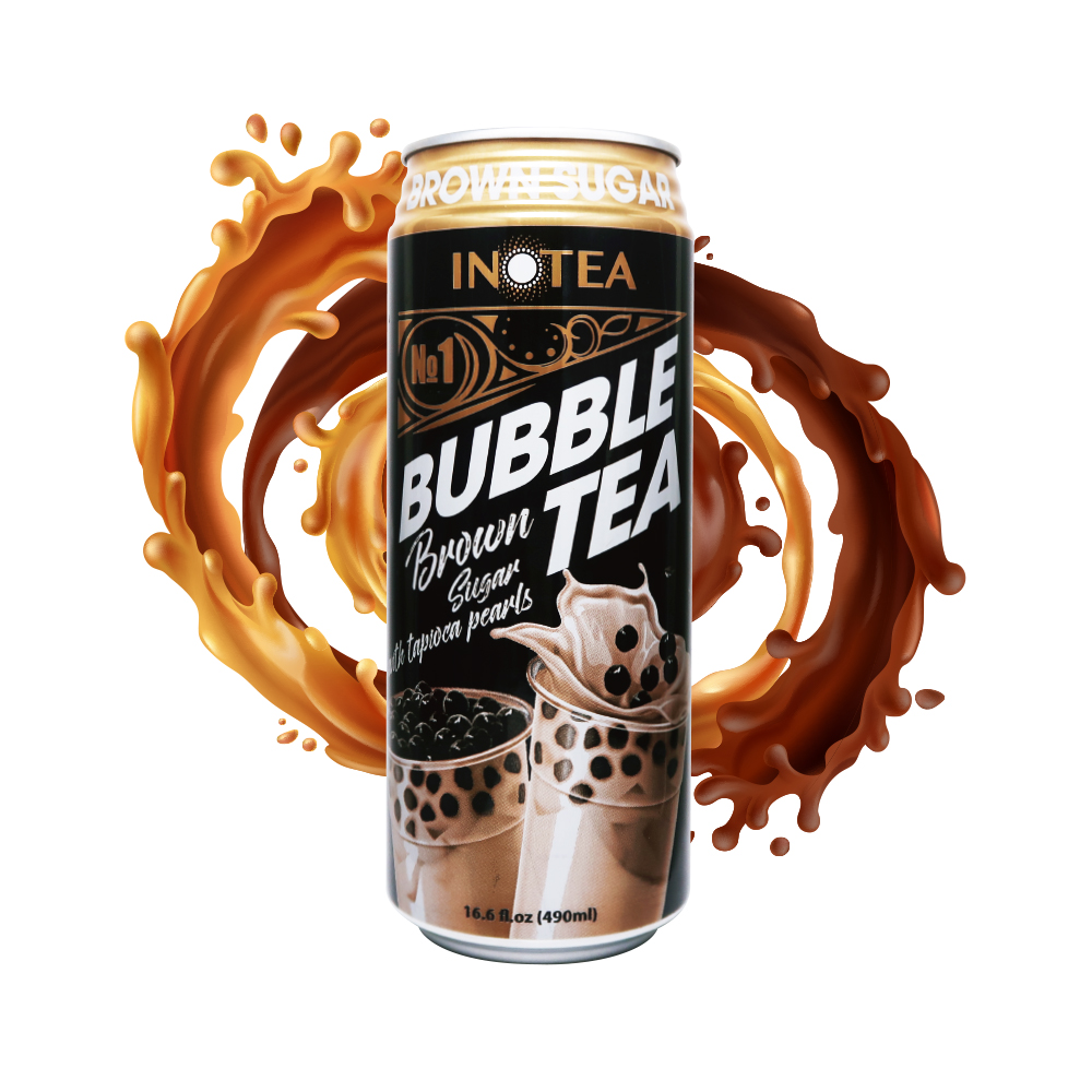 Sterilized Milk Drink INOTEA 490ml Brown Sugar Bubble Milk Tea Canned Drink