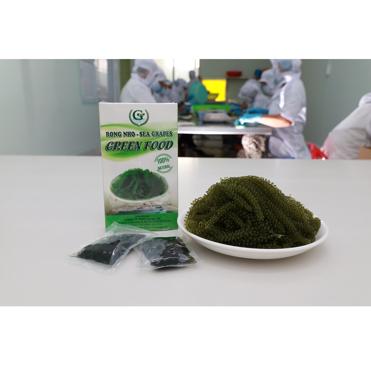 GCAP VN Manufacturer Green Food Organic Dried Seasoned Salted Sea Grapes 100 Grams