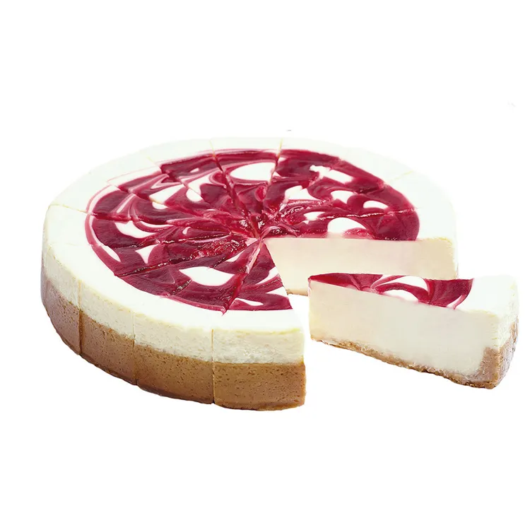 Perfect quality cherry cheese cake dessert "Cheeseberry" 16 slices 1.66kg packed in a box, frozen cheesecakes for sale