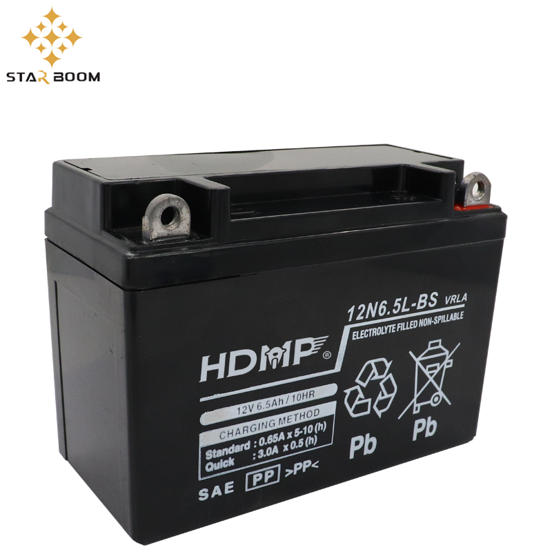 HDMP ODM необслуживаемые свинцово-кислотные батареи 12N6.5L-BS 12v 6.5AH гелевые аккумуляторные батареи для аксессуары для мотоциклов 12N6.5L BS