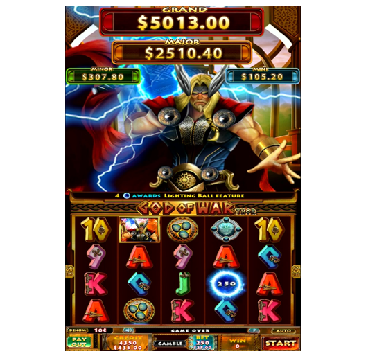 Hot Game God of War Thor 5 Reels 50 Lines Slot Game