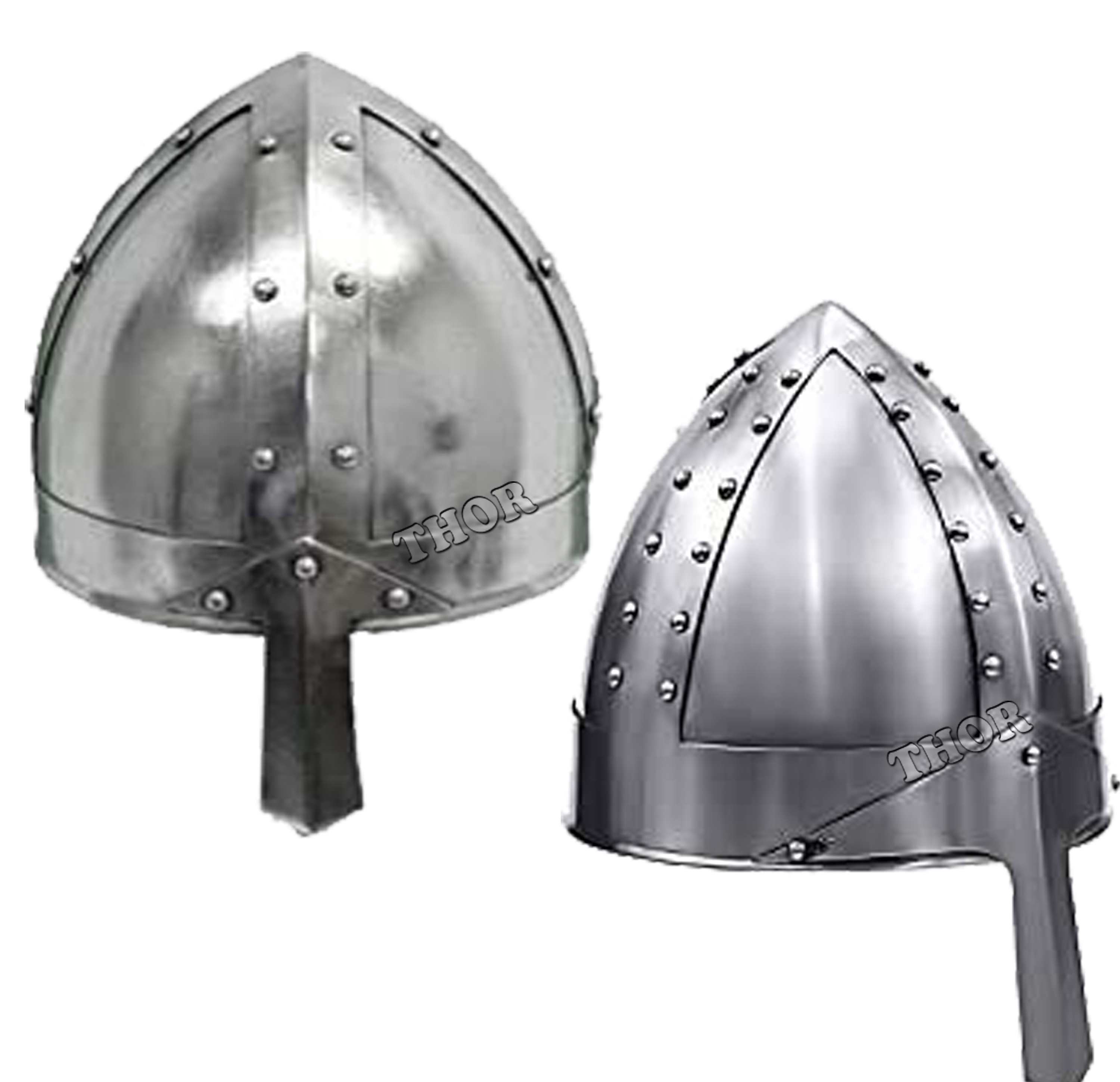 Medieval Armor Norman Helmet Costume Viking Men Silver Polished Warrior Helmet