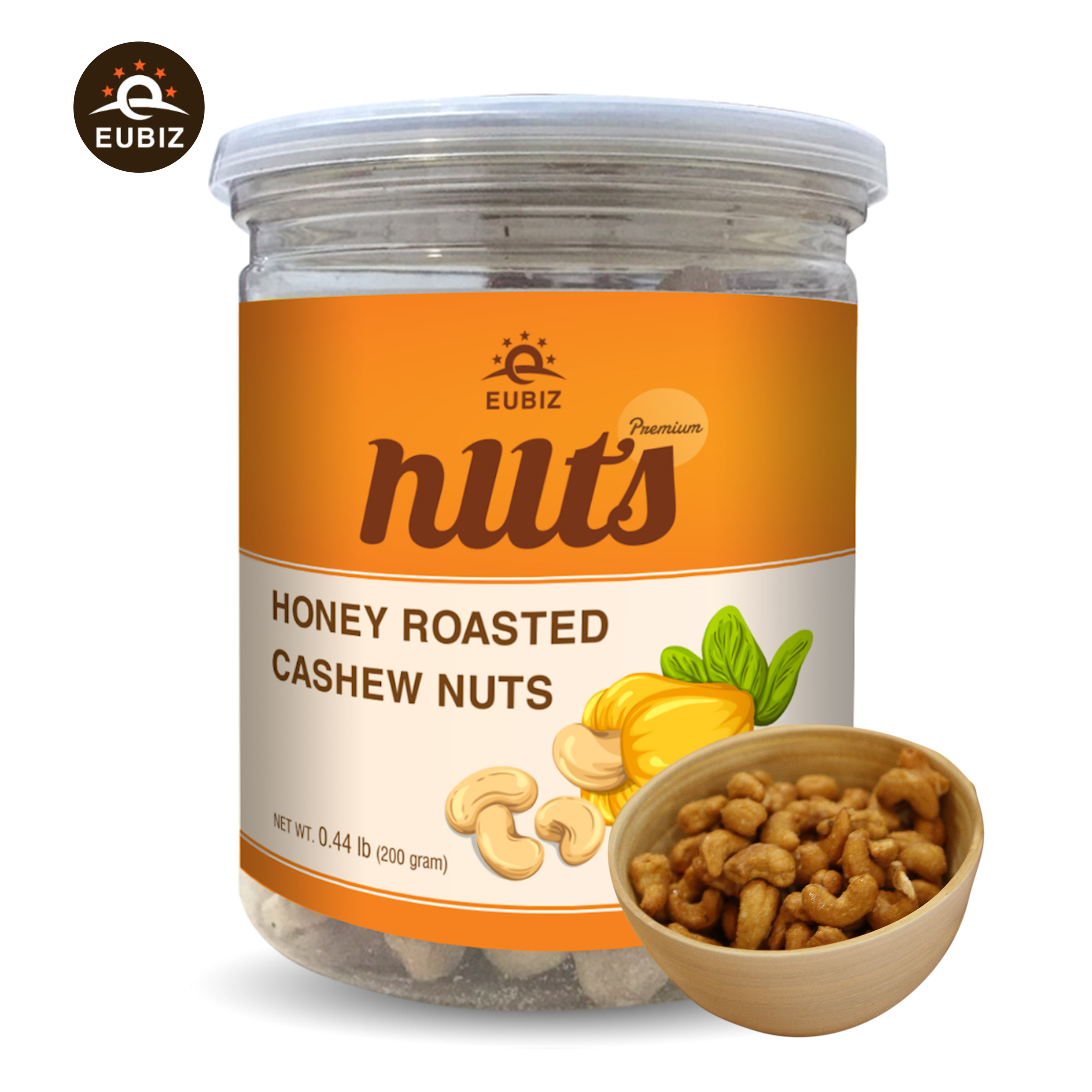 Whole Sale EUBIZ Cashew nuts Flavor Honey - healthy food - Box (Plastic) 200g (7.0 Oz) - in VietNam