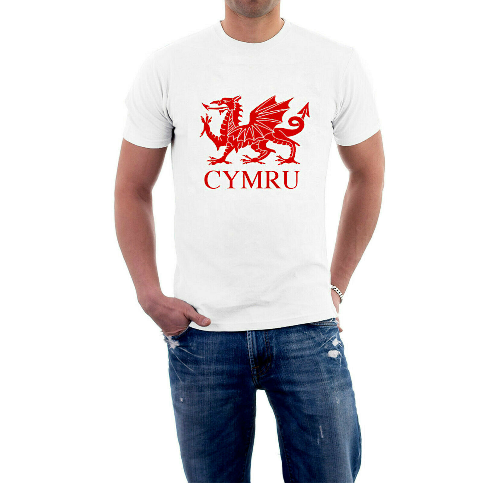 Attar Corporation Wales T-shirt Welsh Dragon CYMRU Cotton Tee. Rugby Football
