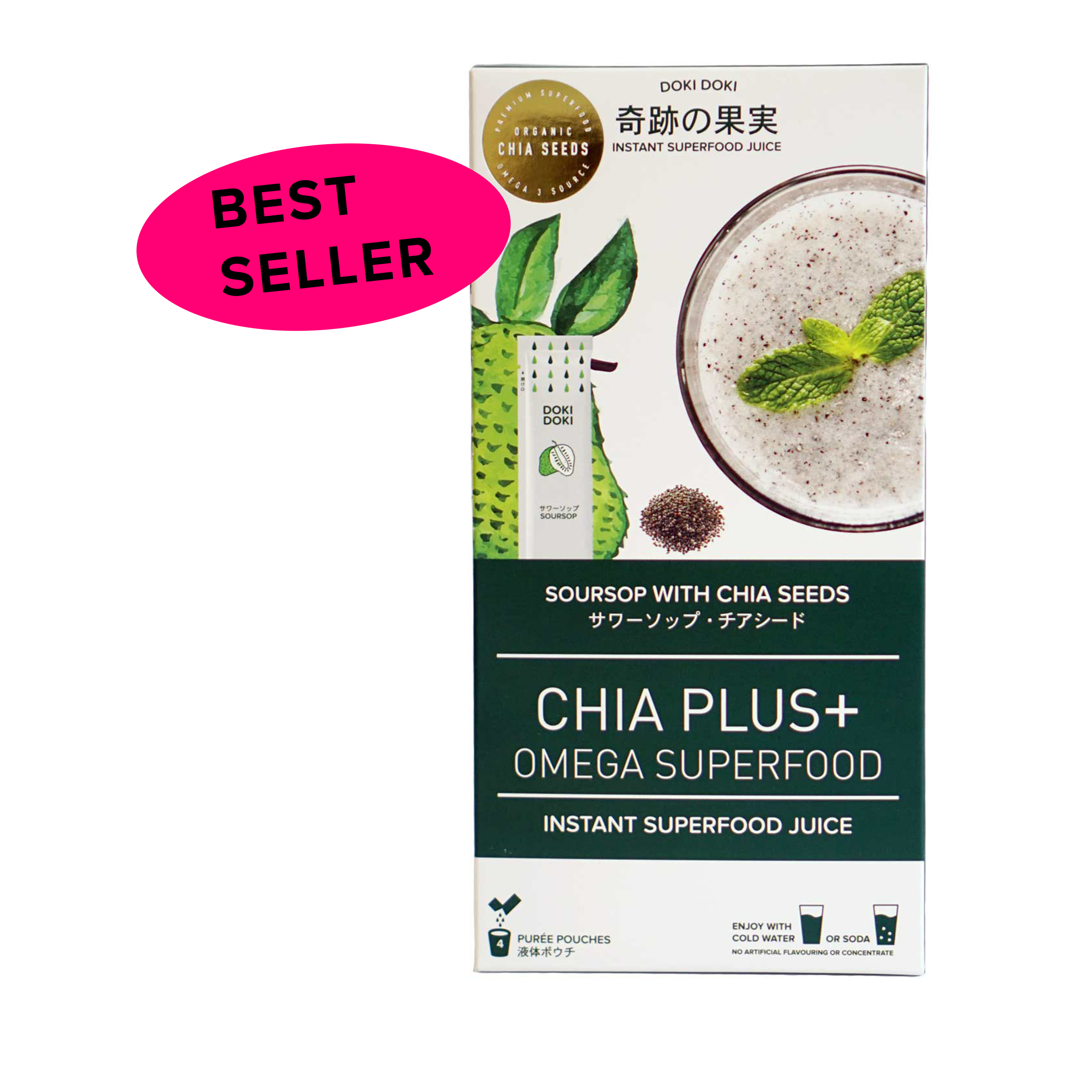 Soursop Вкус Семена ЧИА с реальными фруктовыми пульпами Омега функциональный суперпищевой напиток