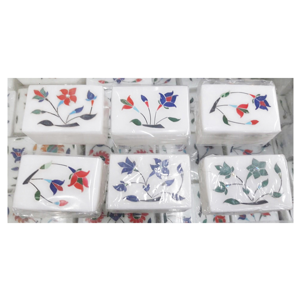 Indian Manufacture Marble Jewelry Box With Beautiful Inlay Work