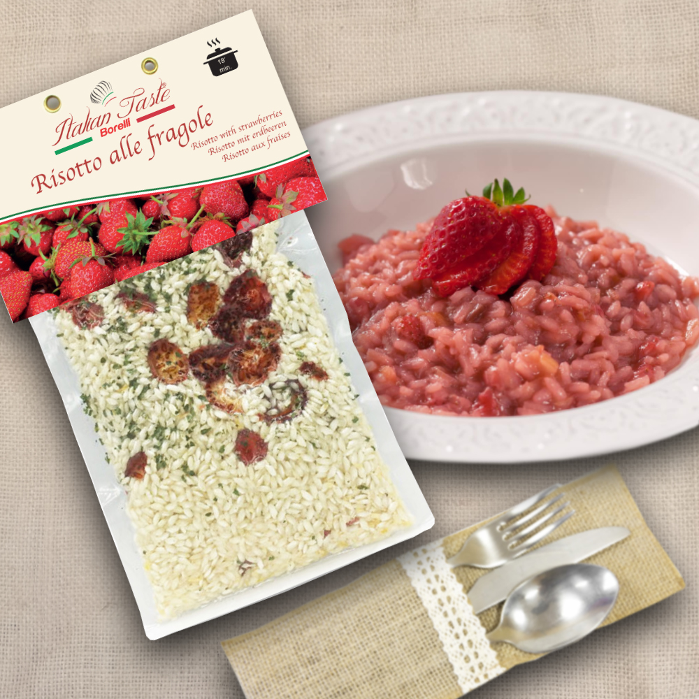 Высококачественный Итальянский ризотто с клубникой и лимоном, вакуумная упаковка 300 г, Сделано в Италии, на экспорт