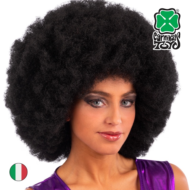 Made in Italy, Black afro diam. 40 cm wig