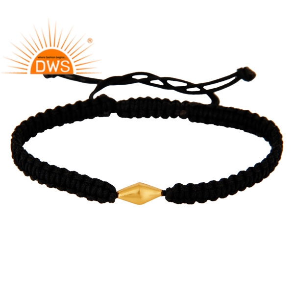 High Quality Solid Gold Macrame Bracelet Wholesale 18k Yellow Gold Jewelry Bracelet Jewelry Manufacturer