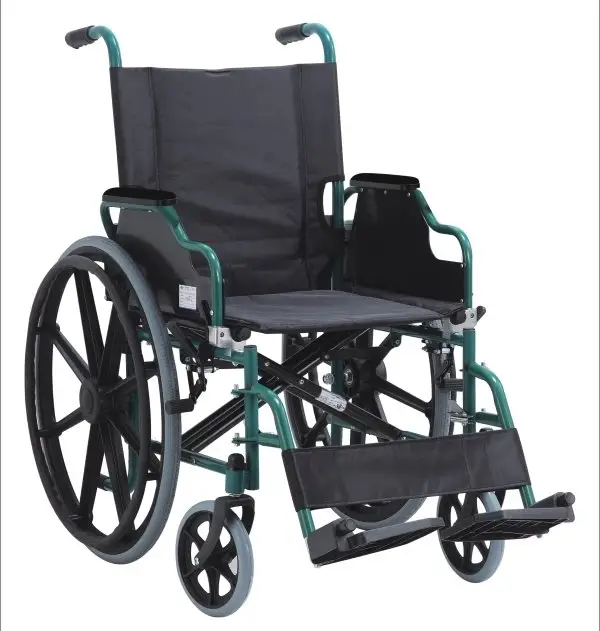 Meditech MT-909B Flip up PU leather armrest Deluxe steel manual wheelchair