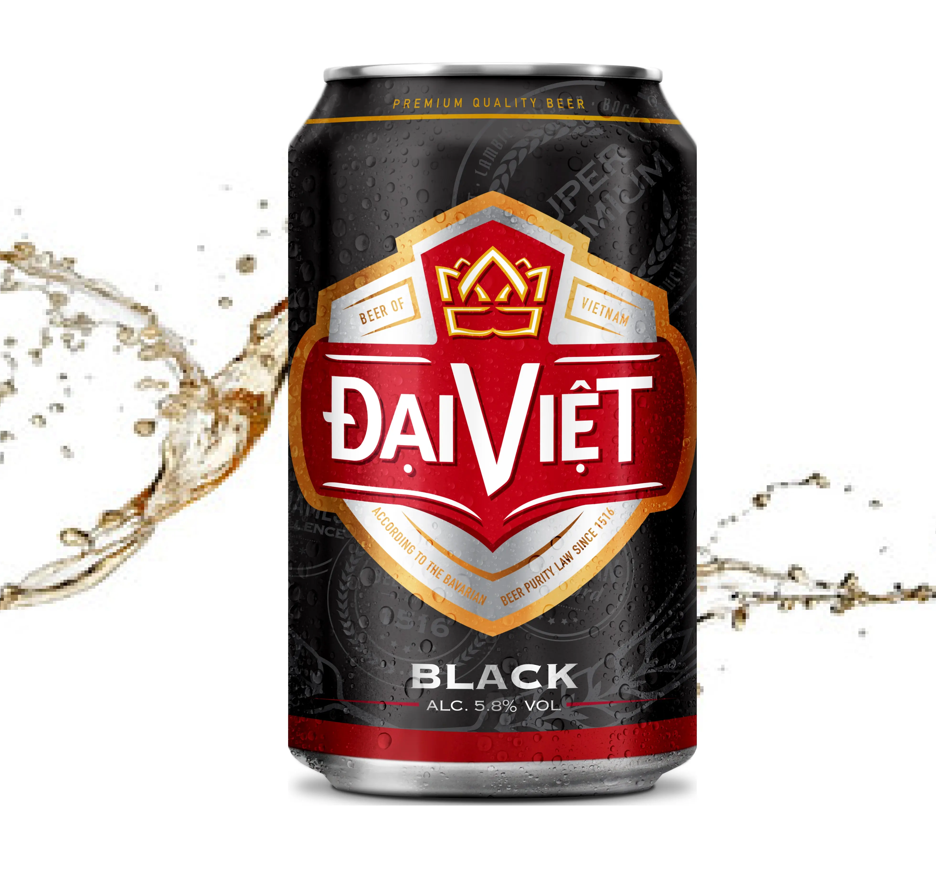 Dai Viet Black Best supplier high quality beer 330l OEM
