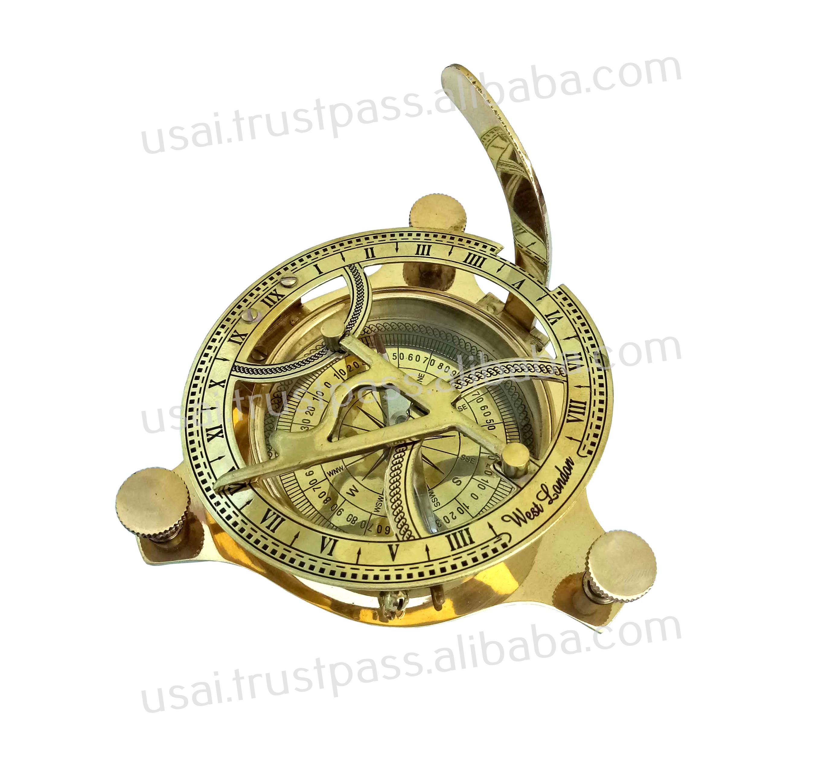 4.5 Nautical Brass Sundial Compass,Collectible Marine Sun Dial Compass,Top Quality product