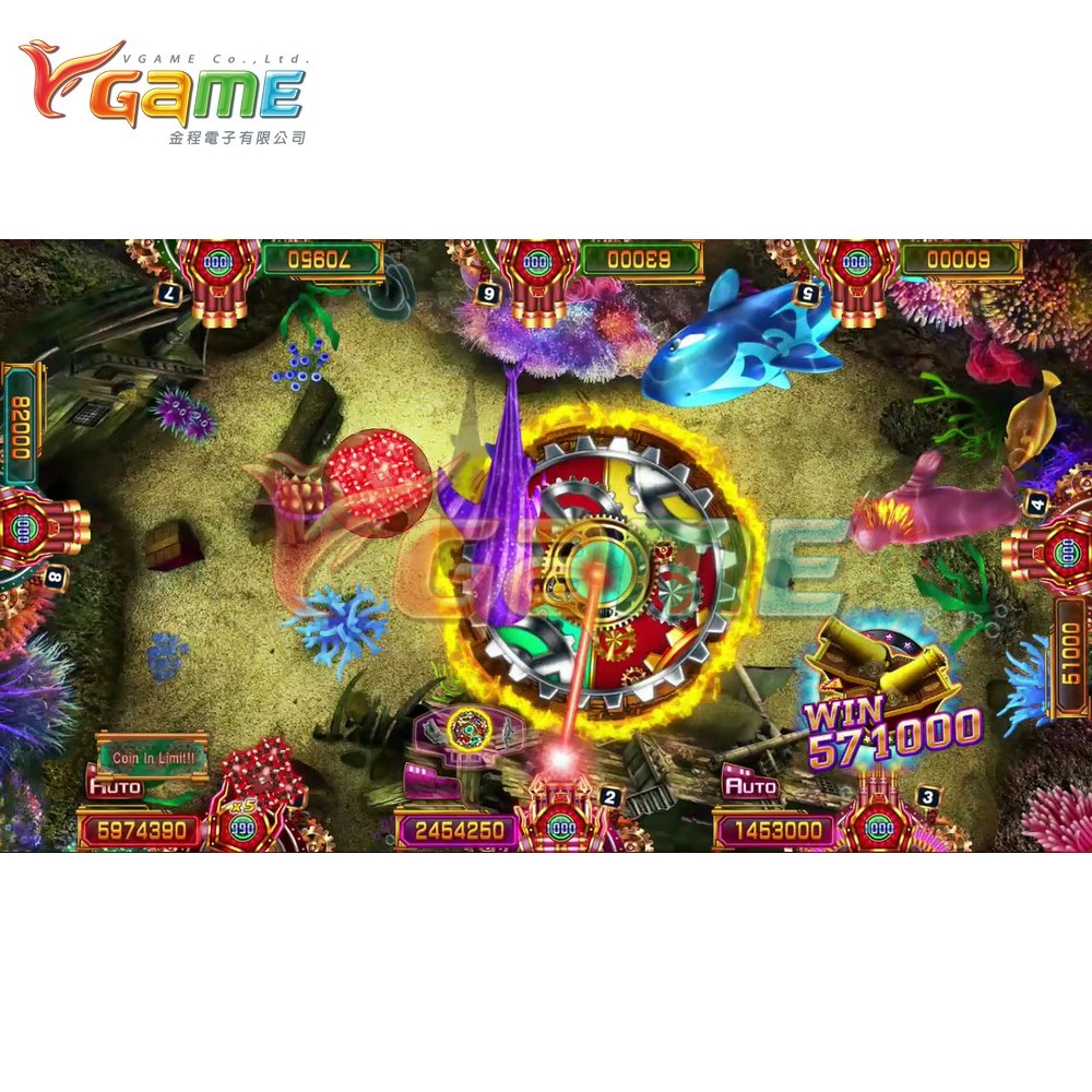 Игровое программное обеспечение VGAME для игрового стола с монетницей и рыбкой