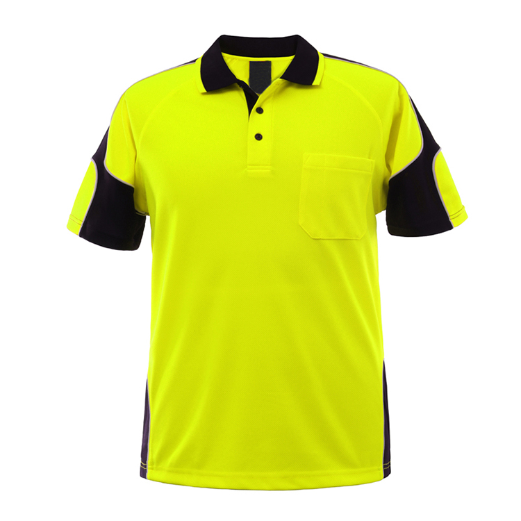 High Visibility Safety Polo Shirt Reflective Work Wear Yellow Orange Security Reflective Sweatshirt
